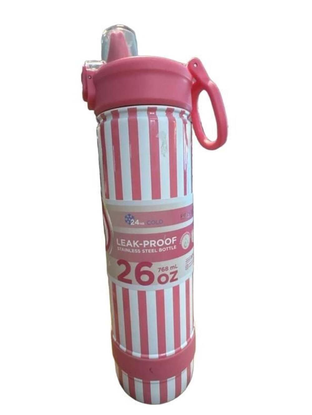 TAL Stainless Steel Water Bottle 26 oz Pink Stripes